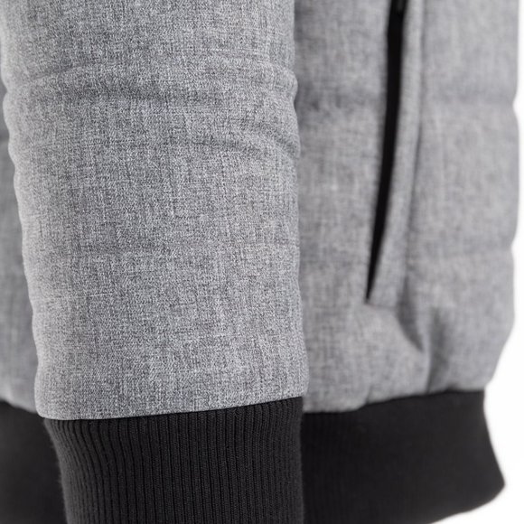 Industry TEXTURED 'ALTERNATIVE "Real" DOWN BOMBER Gray Puffer Jacket SZ: XL - Picture 2 of 16